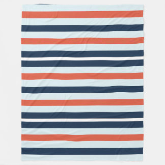 Couverture Polaire Bleu, orange et blanc