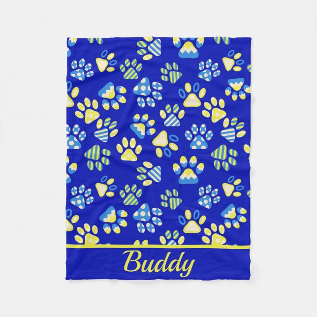 Couverture Polaire Bleu Paws Pet polaire (Devant)