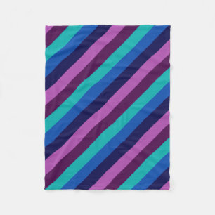 Couverture Polaire Bleu pourpre Turquoise rayures Petit polaire