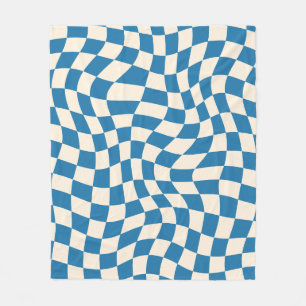 Couverture Polaire Bleu Psychédélique À damiers Super Grille Patter