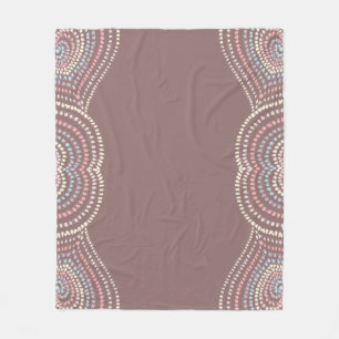 Couverture Polaire bleu rose mauve Coeurs concentrés arc-en-ciel