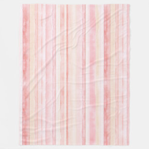 Couverture Polaire Bleu rose rayures crème
