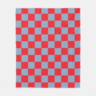 Couverture Polaire Bleu rouge À damiers En vichy Motif