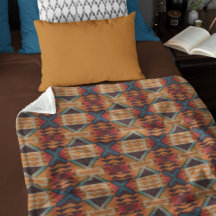 Bleu Sarcelle Marron Foncé Beige Orange Rouge Art