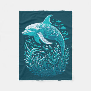 Couverture Polaire Bleu Sous Le Dauphin De Mer