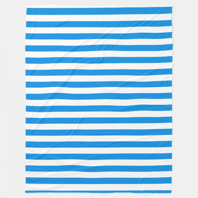 Couverture Polaire Bleu tendance Blancs rayé Élégant Modèle grand (Devant)