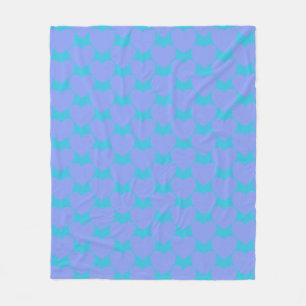 Couverture Polaire Bleu Turquoise mignon et Motif cardiaque périphéri