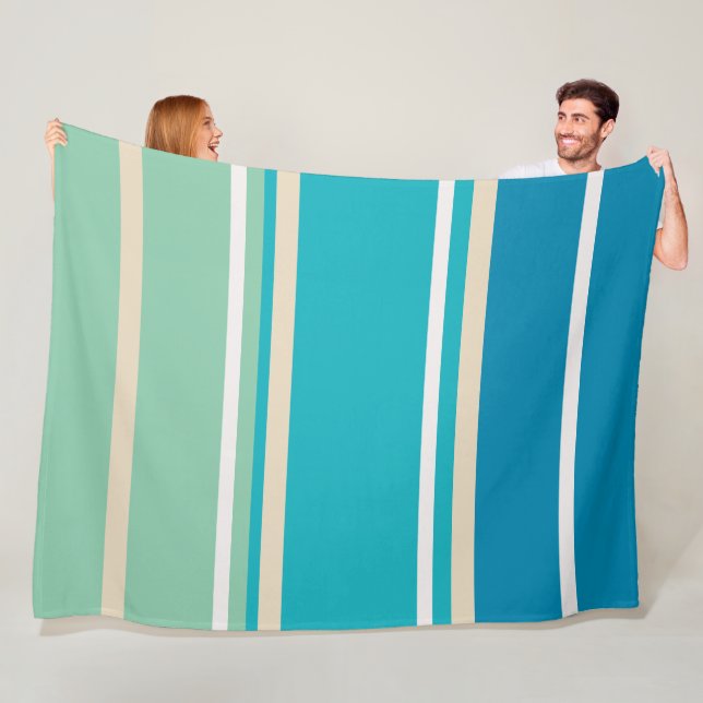 Couverture Polaire Bleu turquoise, vert et turquoise (En situation)