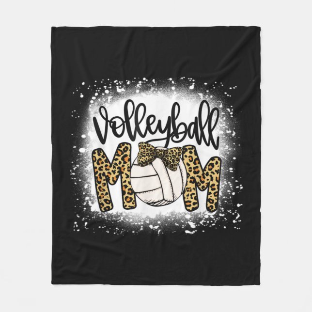 Couverture Polaire Bleu Volleyball Maman Leopard Fun Ball Maman Mothe (Devant)