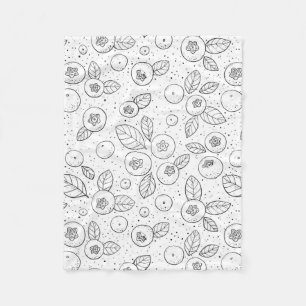 Couverture Polaire Bleuets en noir et blanc