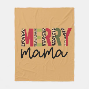 Couverture Polaire Bloc de couleurs de Noël tendance Leopard Joyeux M