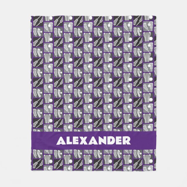 Couverture Polaire Blocs de crosse pourpre de bâtons et de boules (Devant)