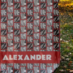 Couverture Polaire Blocs de crosse rouge de bâtons et de boules