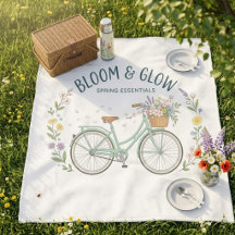 Bloom & Glow Vintage Floral Bicycle Outdoor Picnic