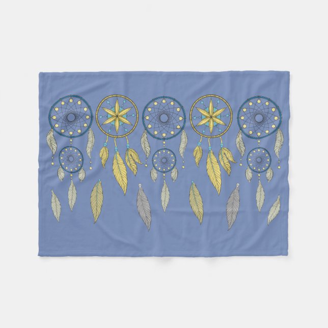 Couverture Polaire Blue and Yellow Dream Catchers (Devant (Horizontal))