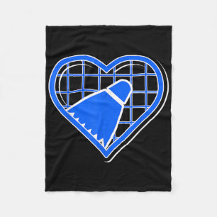 Couverture Polaire Blue Badminton Heart Pour Les Amateurs De Badminto