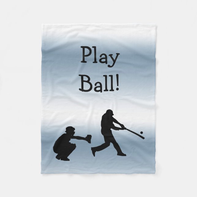 Couverture Polaire Blue Baseball Play Ball Sports Fleece Blanche (Devant)