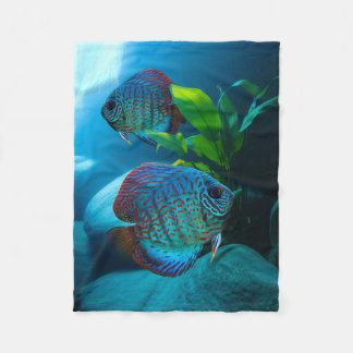 Couverture Polaire Blue Discus Fish Aquarium Fish Tank Art