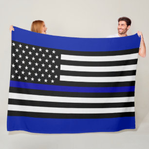 Couverture Polaire Blue Line mince maintiennent l'ordre le drapeau
