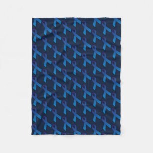 Couverture Polaire Blue Ribbon Carrelé Motif Crohn sensibilisation à