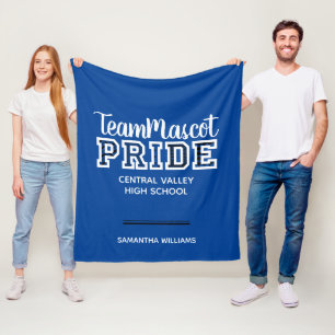 Couverture Polaire Blue School Pride Mascotte Nom de la flotte Blanch