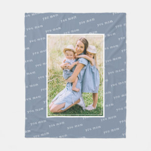 Couverture Polaire Blue We Love You Mom Photo Keepsaké