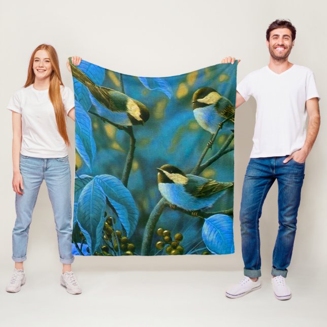 Couverture Polaire Blue yellow little (En situation)