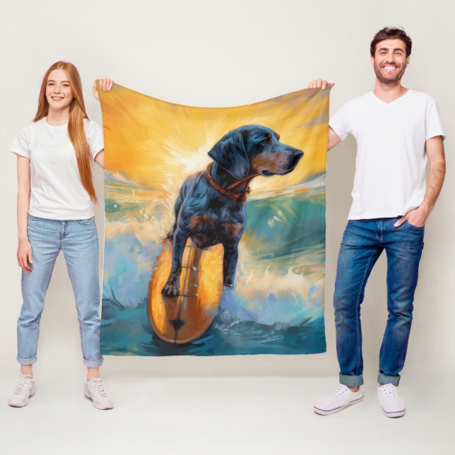 Couverture Polaire Bluetick Coonhound Beach Plage Plage de surf Peint (En situation)