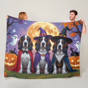 Couverture Polaire Bluetick Coonhound Chiens Citrouille Halloween Fun