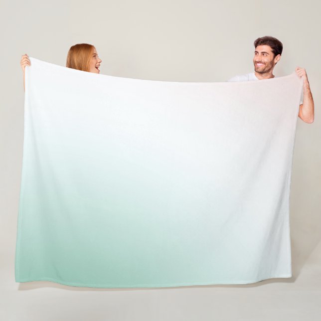 Couverture Polaire Blush Blanc Menthe (En situation)