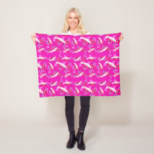 Couverture Polaire Blush Paradise : Cockatoos et Papillons Harmony,