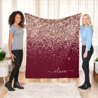 Blush rose burgundy Monogramme Paillettes Or Rose