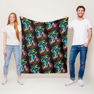 Couverture Polaire Bmx Fleece Blanket - Bmx Bike Graffiti