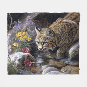 Couverture Polaire Bobcat avec art Pittoresque Fleur sauvage