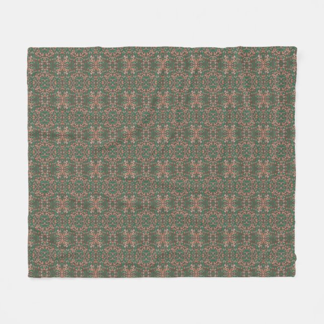Couverture Polaire Bohème Feuilles de automne verdure Motif sans cout (Devant (Horizontal))