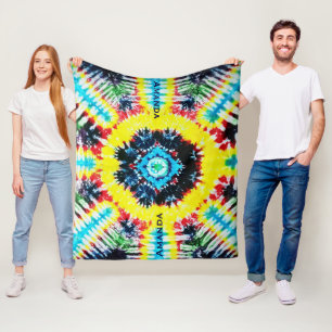 Couverture Polaire Boho a teint en nouant le rouge de jaune d'Aqua de