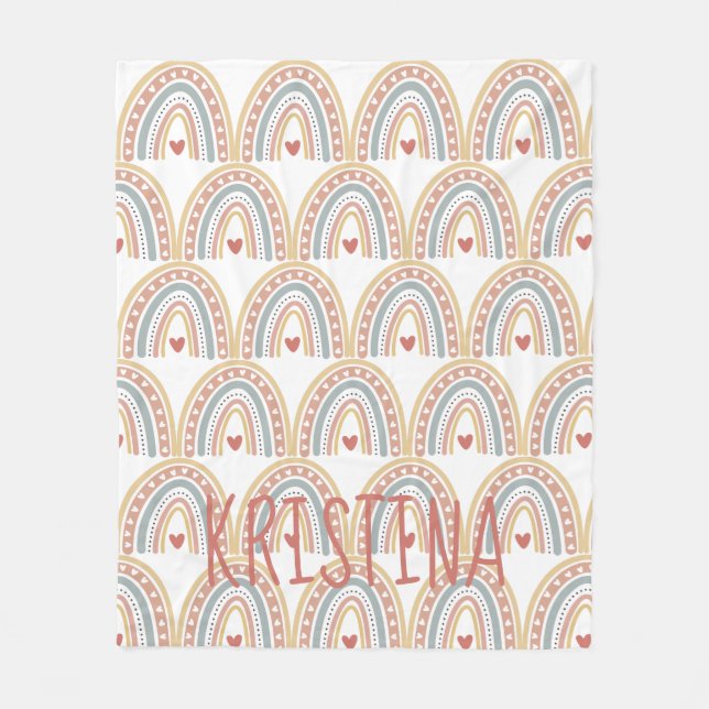 Couverture Polaire Boho arc-en-ciel (Devant)