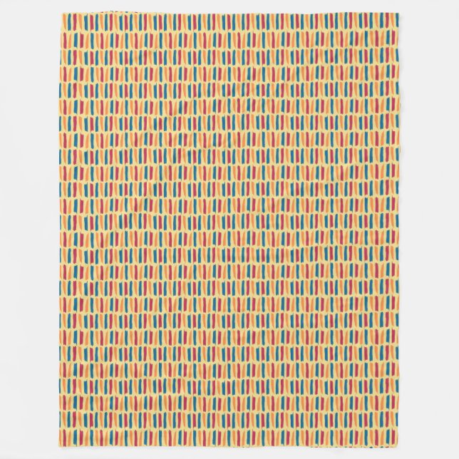 Couverture Polaire Boho Brushstroke Fleece Blanche (Devant)