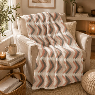 Couverture Polaire Boho Chevron 
