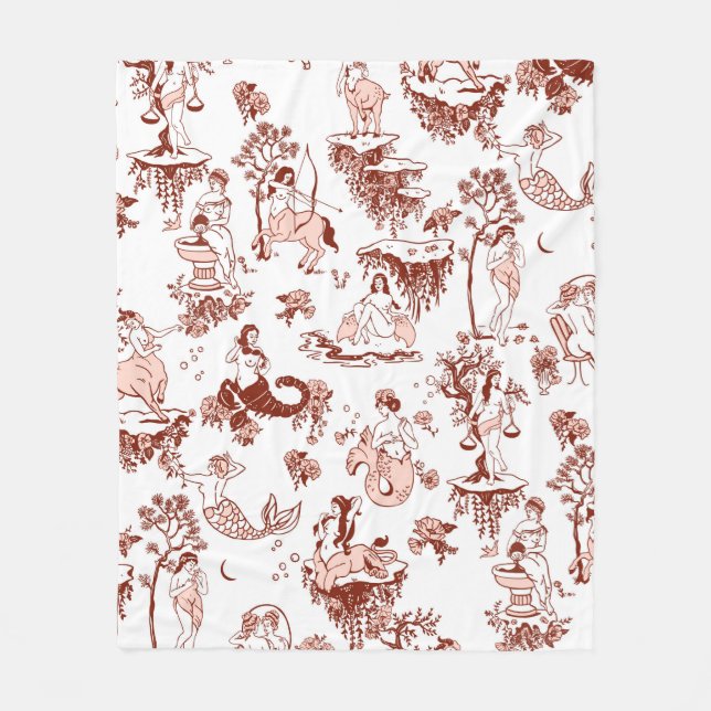Couverture Polaire Boho Chic Zodiac Signet Toile Motif Astrologie Cad (Devant)