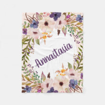 Boho fleurs d'aquarelle violette