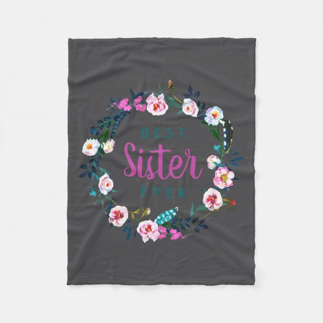 Couverture Polaire Boho Floral Wreath Sister Ever  (Devant)