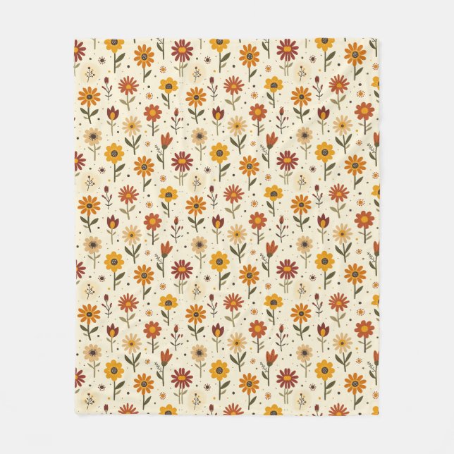 Couverture Polaire Boho Florals (Devant)
