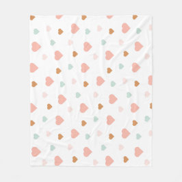 Couverture Polaire Boho petite fille pastel amour coeurs pépinière