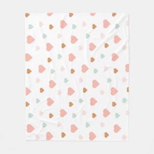 Couverture Polaire Boho petite fille pastel amour coeurs pépinière