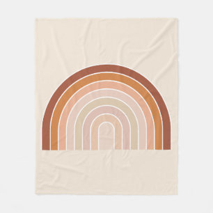Couverture Polaire Boho Rainbow Beige Terracotta