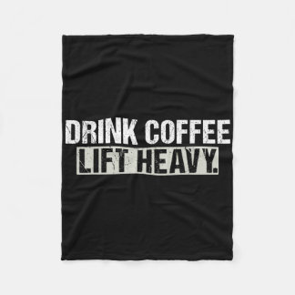 Couverture Polaire Boire du café soulève lourd humouristique musculat