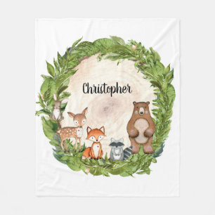 Couverture Polaire Bois animaux bois rondelle bois rondelle verte