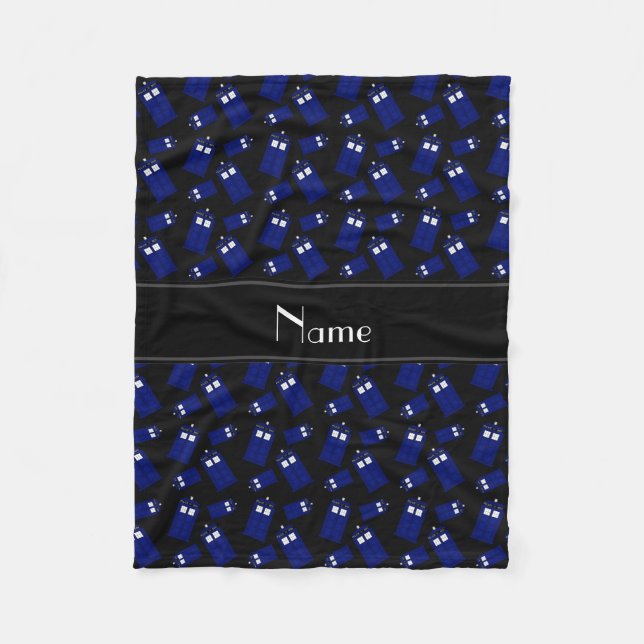 Couverture Polaire Boîte de police noire nommée personnalisée (Devant)