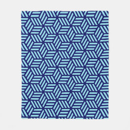 Couverture Polaire Boîtier bleu 3D Motif géométrique Nautique ordonné